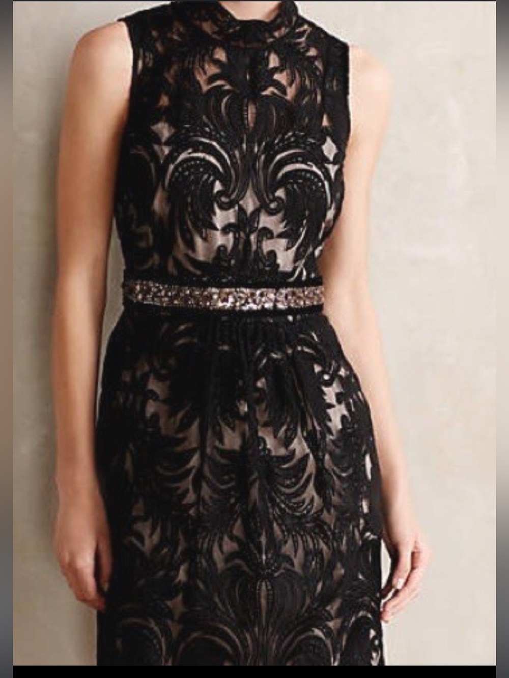 Anthropologie Yoana Baraschi Black Overture Tulle Sheath Dress, size 0.